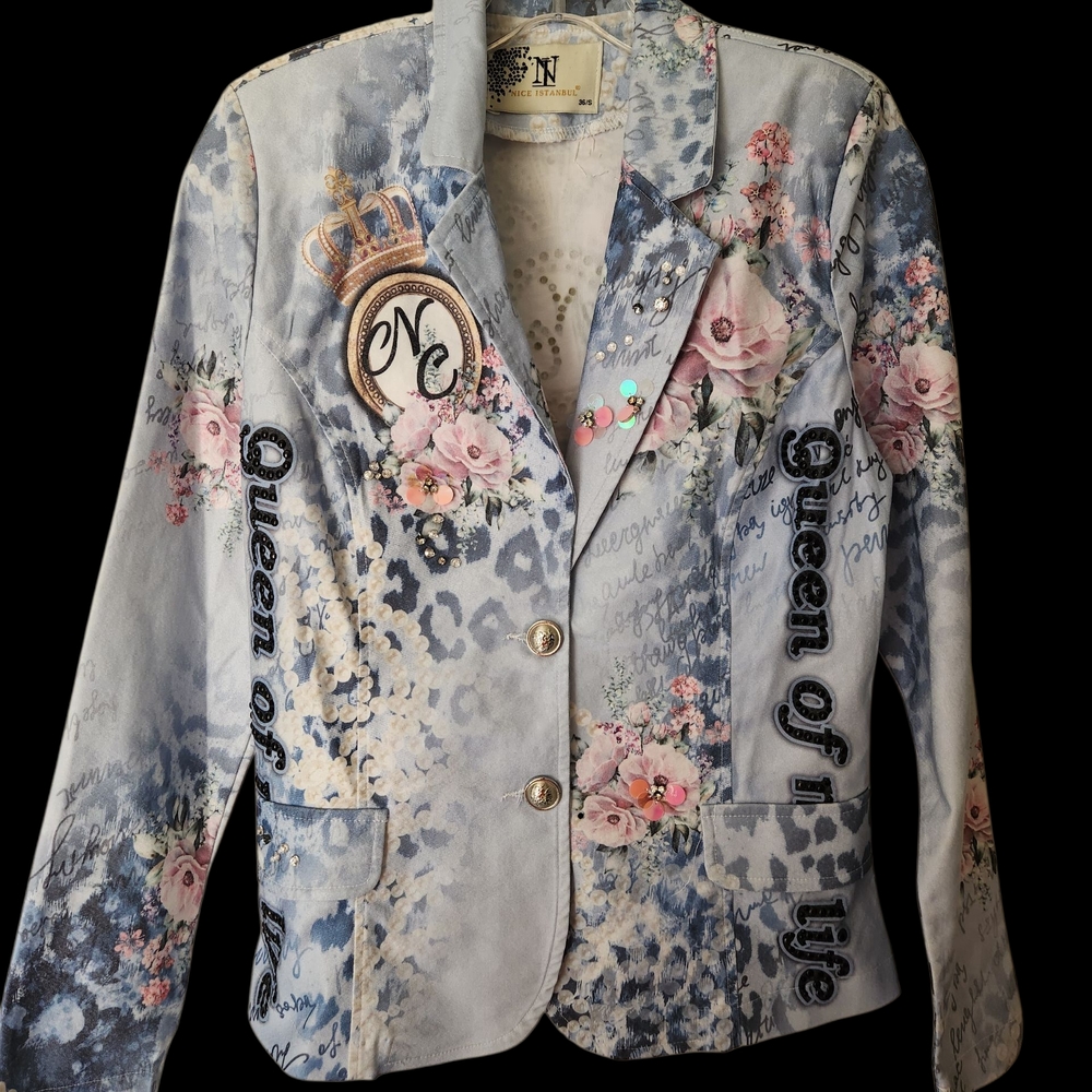 Nice Istanbul Y2k Embellished Blazer Jacket S